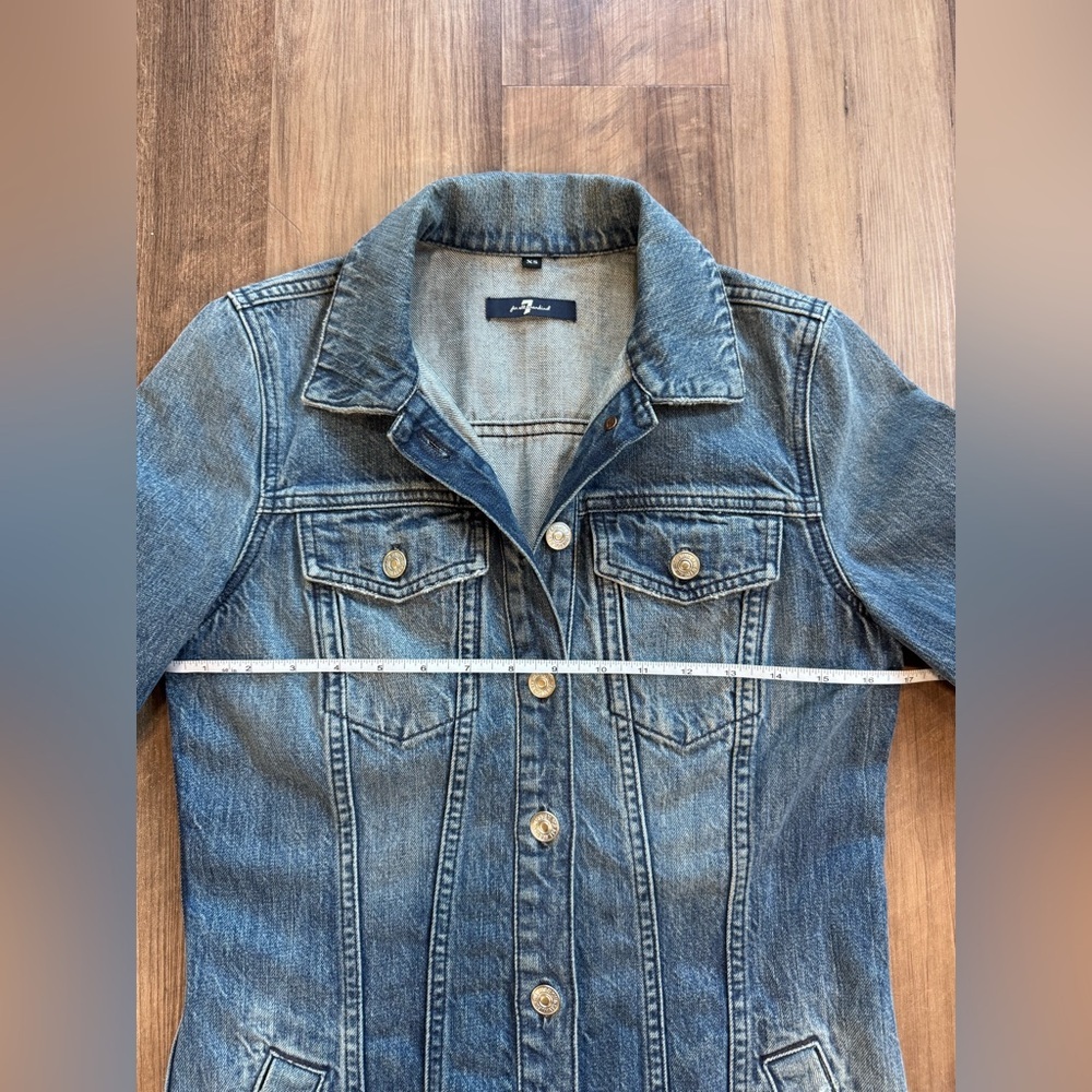 Vintage 7 For All Mankind Medium Wash Blue Denim Dress Y2K style, XS - Picture 7 of 16